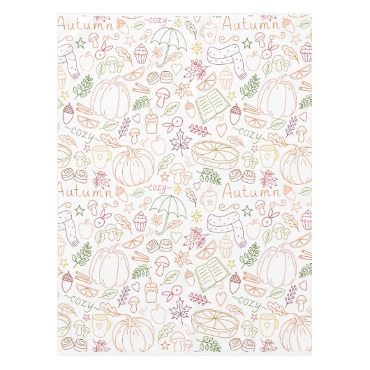 Fall Pumpkins, Blätter & Warm Vibes Tischdecke (Vorderseite)