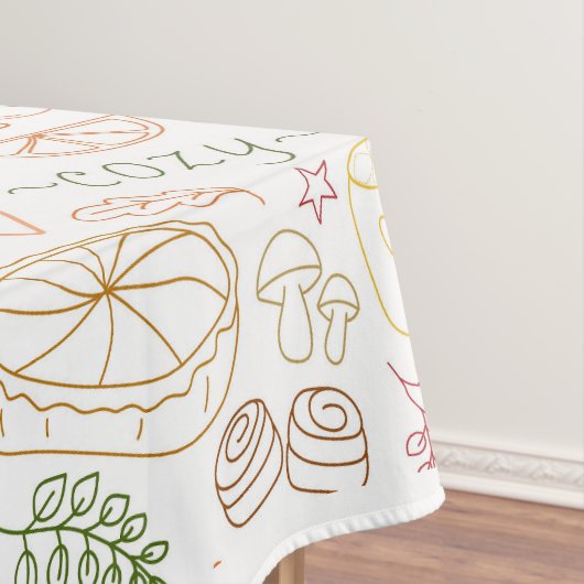 Fall Pumpkins, Blätter & Warm Vibes Tischdecke (Beispiel)