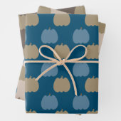 Fall Pumpkins Blue Beige Boho Geschenkpapier Set (Beispiel)