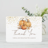 Fall Pumpkins Boho Vielen Dank Dankeskarte (Stehend Vorderseite)