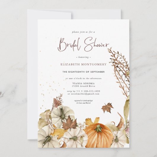 Fall Pumpkins | Brautparty "Blumenherbst" (Vorderseite)