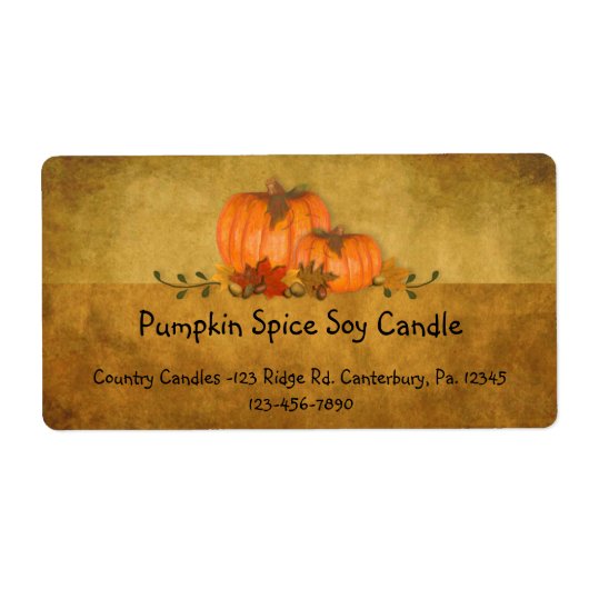 Fall Pumpkins Candle Label (Vorne)