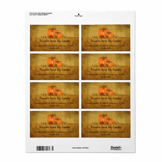 Fall Pumpkins Candle Label (Vorne)