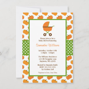 Fall Pumpkins Carriage Baby Shooter Einladung