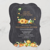 Fall Pumpkins Chalkboard Erntedank Dinner Einladung (Vorne/Hinten)