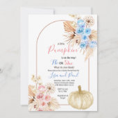 Fall Pumpkins Er oder sie Geschlecht offenbaren Ei Einladung (Vorderseite)