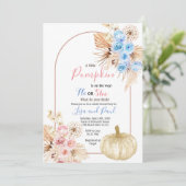 Fall Pumpkins Er oder sie Geschlecht offenbaren Ei Einladung (Stehend Vorderseite)