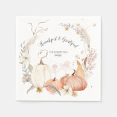 Fall Pumpkins Floral Wasserfarbe Dankbar Dankbar Serviette (Vorderseite)