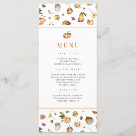 Fall Pumpkins Friendsgiving-Erntedank Menükarte