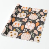 Fall Pumpkins Ghost Skeletter Wrapping Paper Geschenkpapier (Ungerollt)