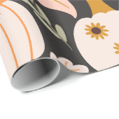 Fall Pumpkins Ghost Skeletter Wrapping Paper Geschenkpapier (Rolleneckpunkt)