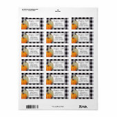 Fall Pumpkins Gingham Kariert Happy Fall Address Adressaufkleber (Vorne)