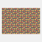Fall Pumpkins Hand gestrichen Orange Green Geschenkpapier Set (Vorderseite 3)