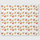 Fall Pumpkins Hand gestrichen Orange Wrapping Pape Geschenkpapier (Flach)