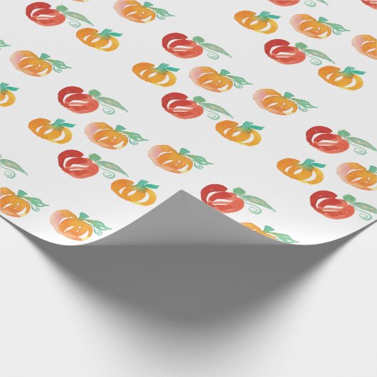 Fall Pumpkins Hand gestrichen Orange Wrapping Pape Geschenkpapier (Ecke)