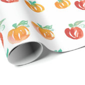 Fall Pumpkins Hand gestrichen Orange Wrapping Pape Geschenkpapier (Rolleneckpunkt)