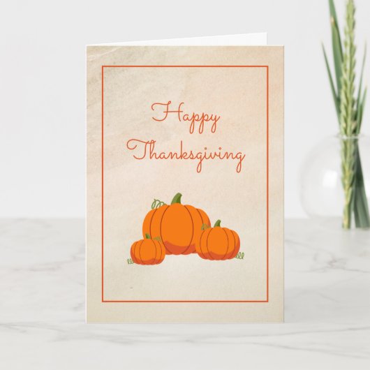 Fall Pumpkins Happy Thanksgiving Card Karte (Vorderseite)