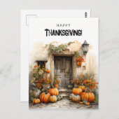 Fall Pumpkins Happy Thanksgiving Postkarte (Vorne/Hinten)