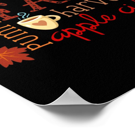 Fall Pumpkins Hayrides Harvest Apples Ciders Autum Poster (Ecke)