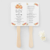 Fall Pumpkins Hochzeitsprogramm Hand Fans Fächer (Vorne und Hinten)