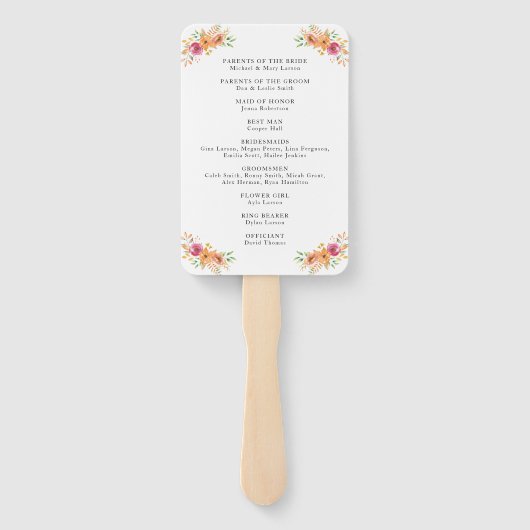 Fall Pumpkins Hochzeitsprogramm Hand Fans Fächer (Rückseite)