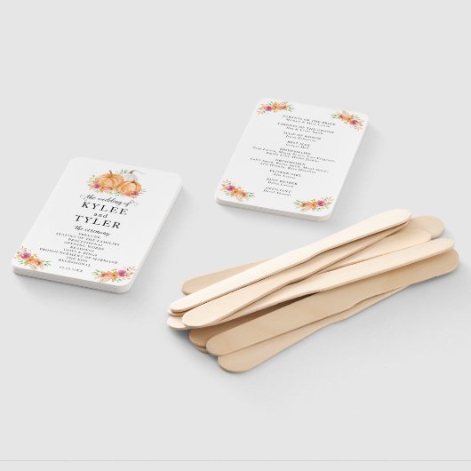 Fall Pumpkins Hochzeitsprogramm Hand Fans Fächer (Non-assembled)