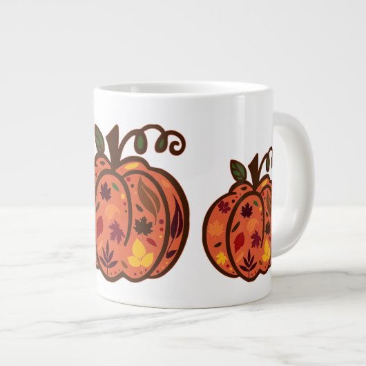 Fall Pumpkins Jumbo-Tasse (Vorderseite Rechts)
