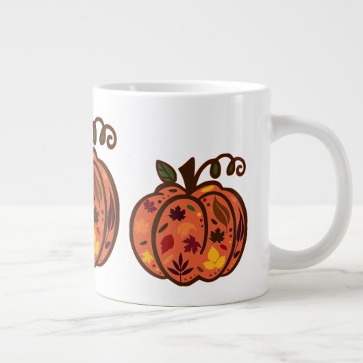 Fall Pumpkins Jumbo-Tasse (Rechts)