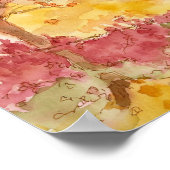 Fall Pumpkins Land Zuhause Wasserfarbe Landschaft Poster (Ecke)