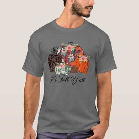 Fall Pumpkins Leopard Es ist Fall Y'all Leopard Pu T-Shirt (Vorderseite)