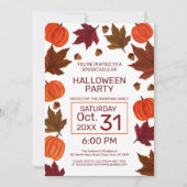 Fall Pumpkins Maple Blätter Wasserfarbenknöpfe Hal Einladung (Vorderseite)