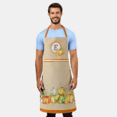 Fall Pumpkins Mit Monogramm Schürze (Getragen)