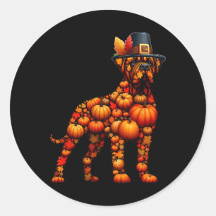 Fall Pumpkins Mops Form Cane Corso Niedlich Form a Runder Aufkleber