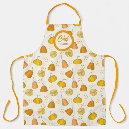 Fall Pumpkins Muster, Personalisiert Schürze (Vorderseite)