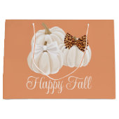 Fall Pumpkins Niedlich Happy Fall Leopard Druck Große Geschenktüte (Vorderseite)