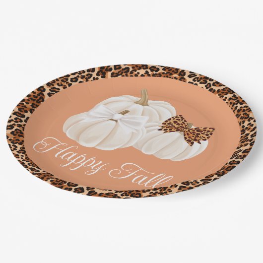 Fall Pumpkins Niedlich Happy Fall Pappteller (Schrägansicht)