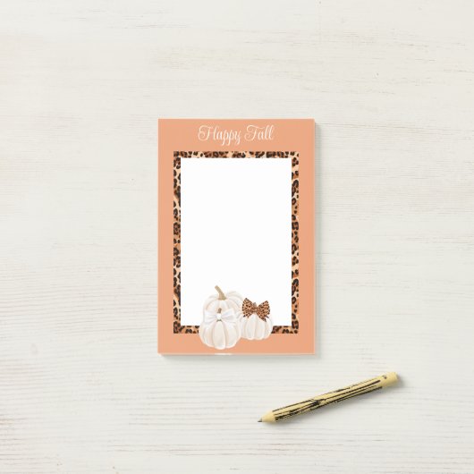 Fall Pumpkins Niedlich Happy Fall Post-it Klebezettel (Auf Schreibtisch)