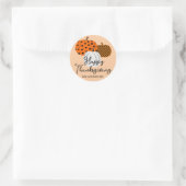 Fall Pumpkins Personalisiert Happy Thanksgiving Runder Aufkleber (Tasche)