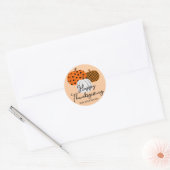 Fall Pumpkins Personalisiert Happy Thanksgiving Runder Aufkleber (Umschlag)