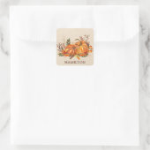 Fall Pumpkins Quadratischer Aufkleber (Tasche)