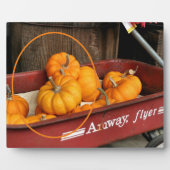 Fall Pumpkins Red Wagon Fügen Sie Ihr eigenes Foto Fotoplatte (Vorderseite)