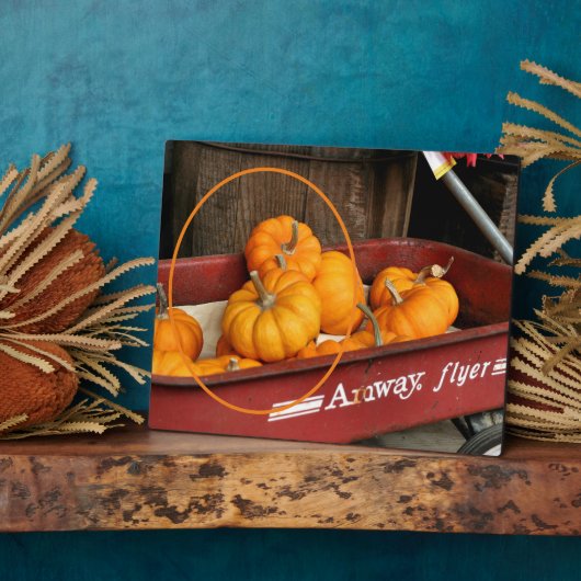 Fall Pumpkins Red Wagon Fügen Sie Ihr eigenes Foto Fotoplatte (Seite)