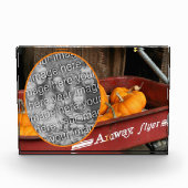 Fall Pumpkins Red Wagon hinzufügen Fotoblock (Vorderseite)