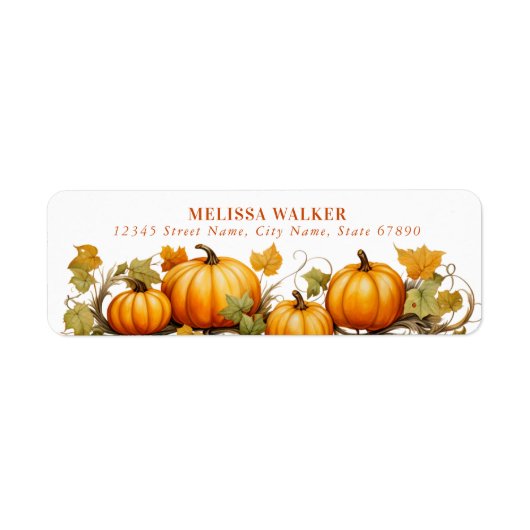 Fall Pumpkins Rücksendeadressen-Aufkleber (Vorne)