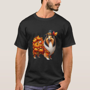 Fall Pumpkins Shetland Sheepdog Niedliche Form Knö T-Shirt