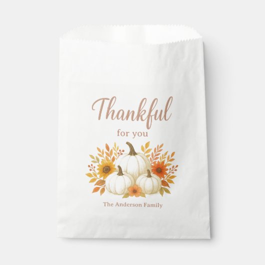 Fall Pumpkins & Sonnenblumen | Eleganter Erntedank Geschenktütchen (Vorderseite)