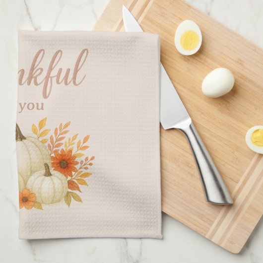 Fall Pumpkins & Sonnenblumen | Eleganter Erntedank Geschirrtuch (Viertel Falte)