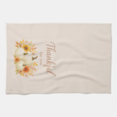 Fall Pumpkins & Sonnenblumen | Eleganter Erntedank Geschirrtuch (Horizontal)