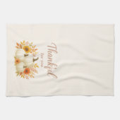 Fall Pumpkins & Sonnenblumen | Eleganter Erntedank Geschirrtuch (Horizontal)