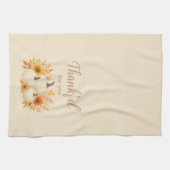 Fall Pumpkins & Sonnenblumen | Eleganter Erntedank Geschirrtuch (Horizontal)